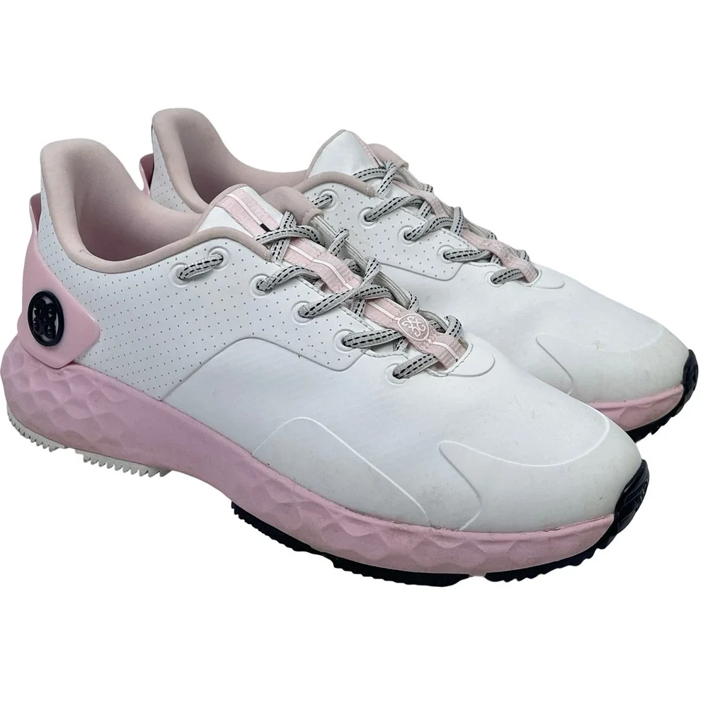 G/FORE MG4+ Golf Shoes Women 9.6 Snow White Blush Pink Spikeless Perforated